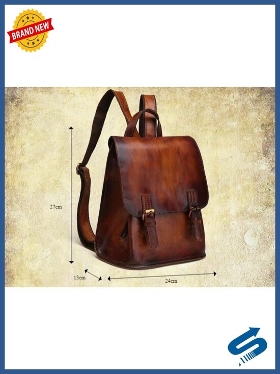 Genuine Leather Backpack for Women, Vintage Rucksack, Travel & Work Daypack main image 6
